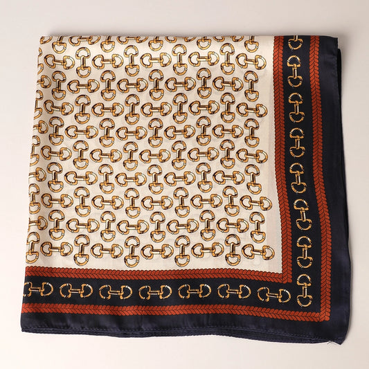 Satin Horse Bit Print Light Weight Scarf