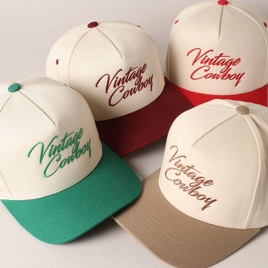 "Vintage Cowboy" Two tone baseball cap